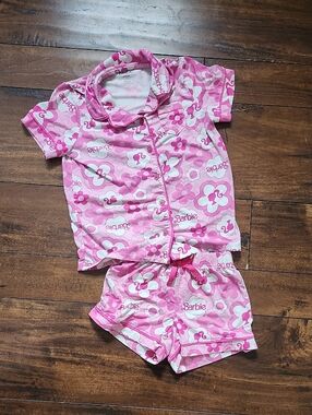 3/$15! Size 4/5 Barbie Pink Floral Short-Sleeve Pajama Set